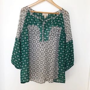 Loft Outlet Boho Oversized Sheer Blouse